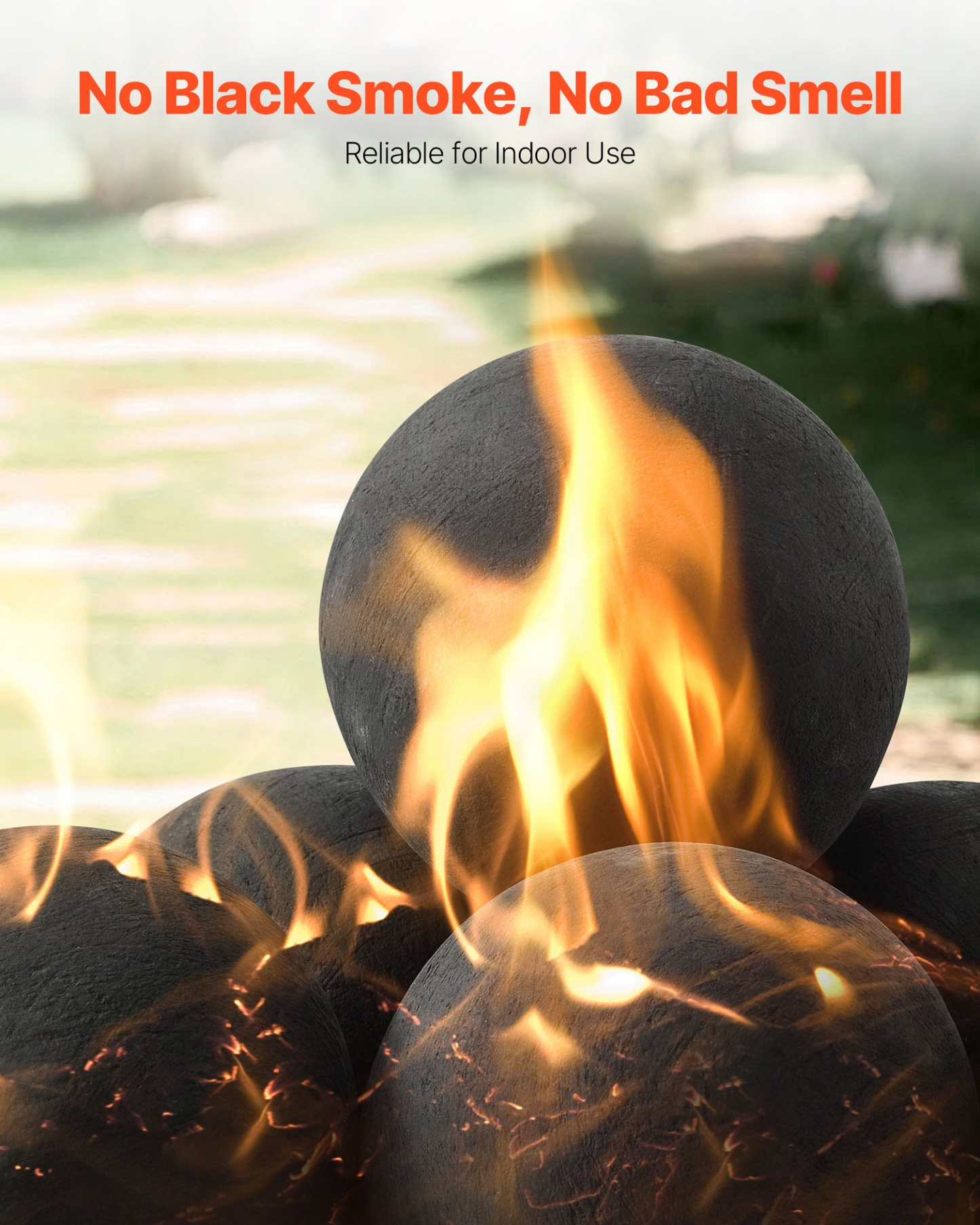 VEVOR 12.5 cm 6 Pcs Ceramic Fire Balls Round Fire Stones Reusable Lava Rocks