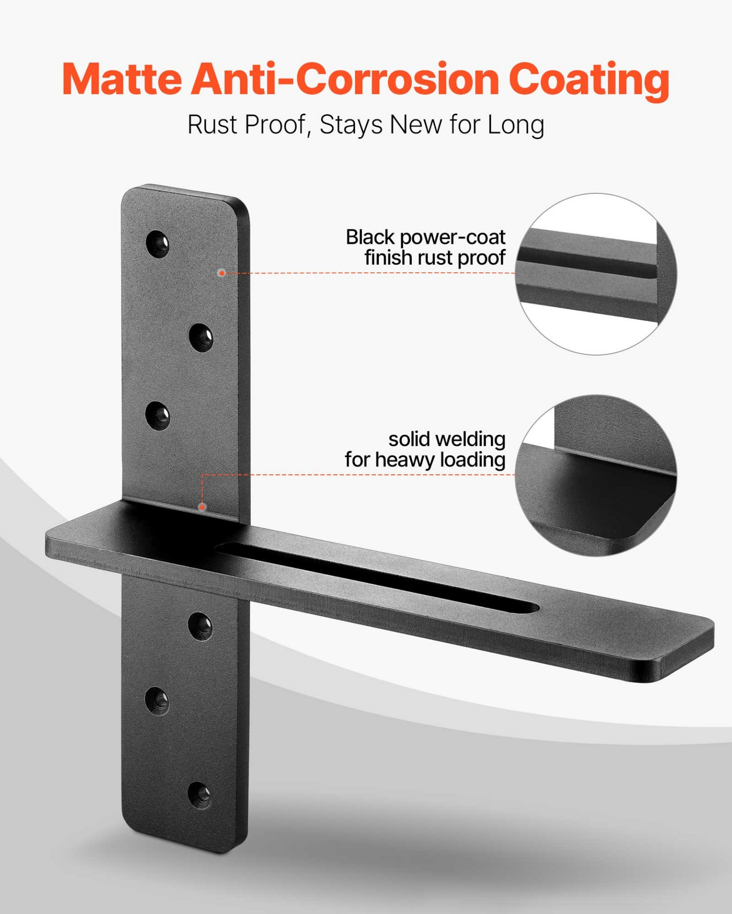 VEVOR 2 Pcs Shelf Brackets 12 inch / 304.8 mm Heavy Duty Floating Shelf Brackets