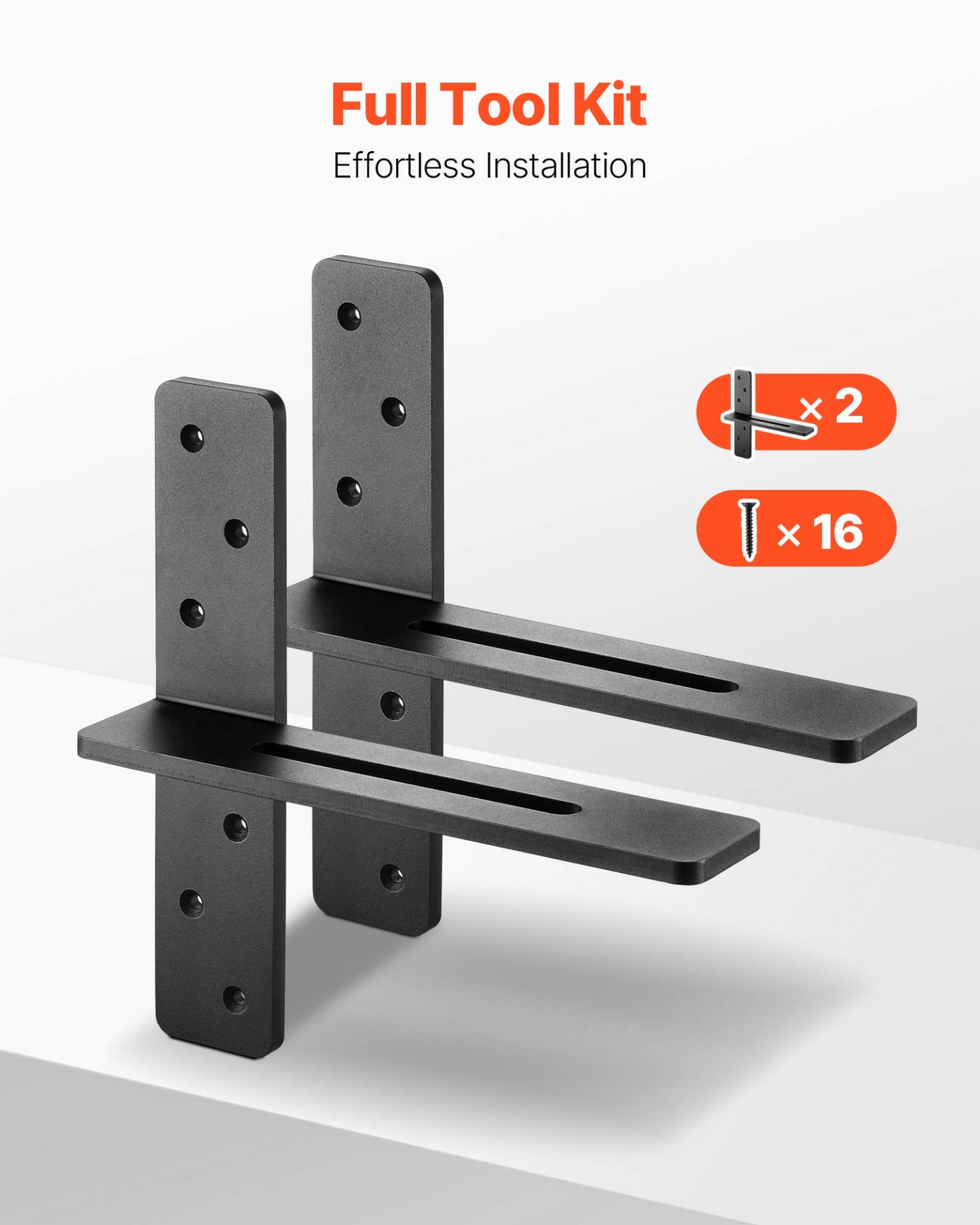 VEVOR 2 Pcs Shelf Brackets 12 inch / 304.8 mm Heavy Duty Floating Shelf Brackets