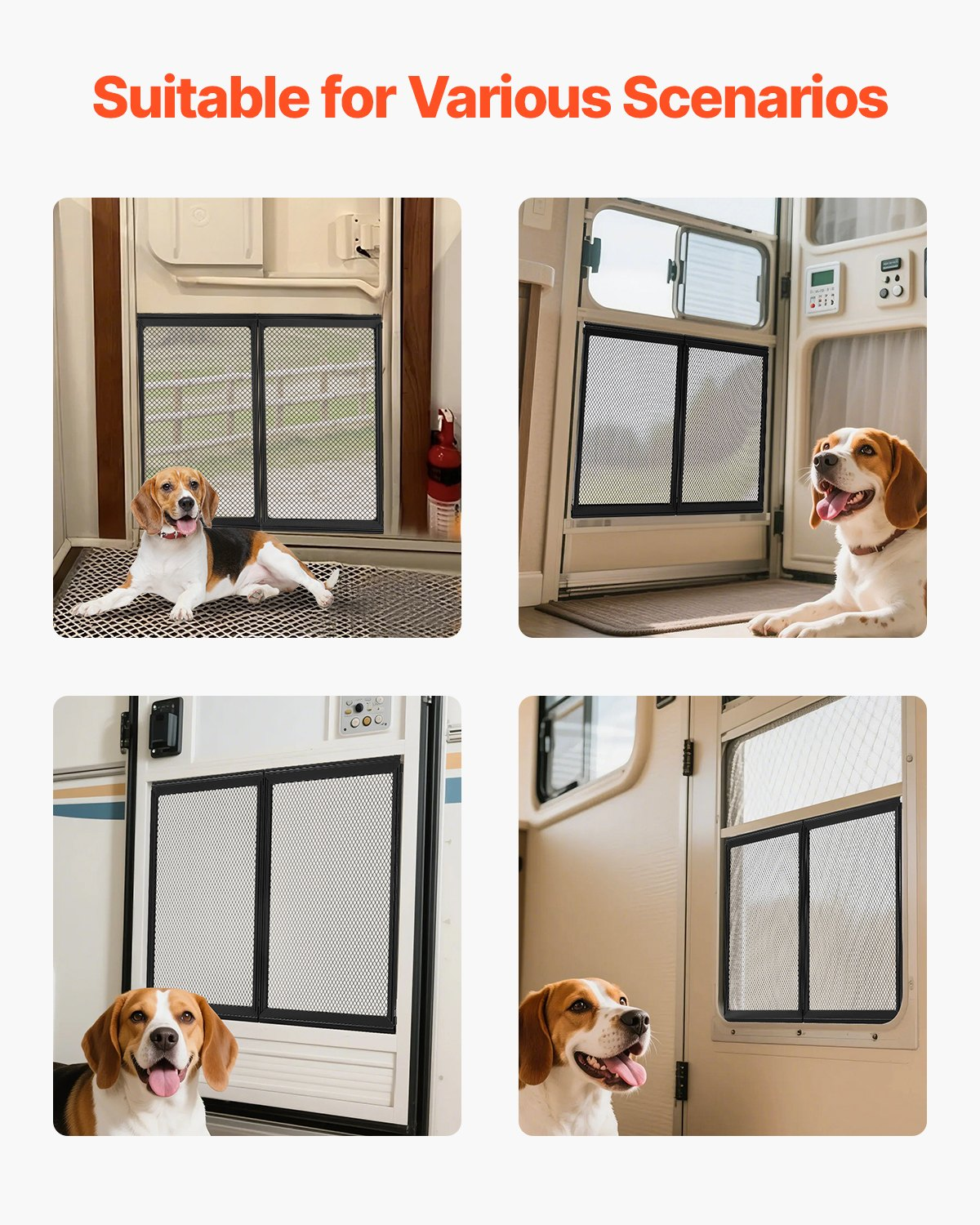 VEVOR RV Screen Door Protector 571.5 x 508 mm Door Grille Aluminum Alloy for Pet