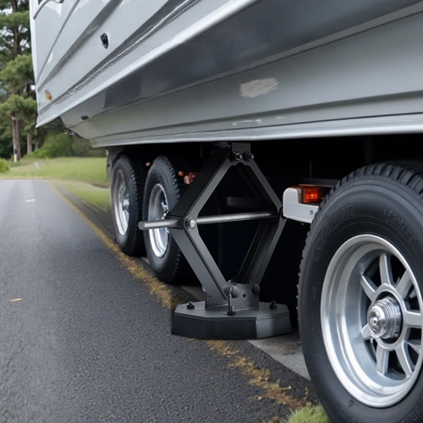 RV Leveling Pads 5000 lbs 4 Pcs Rubber Trailer Jack Pads Scissor Jack Feet