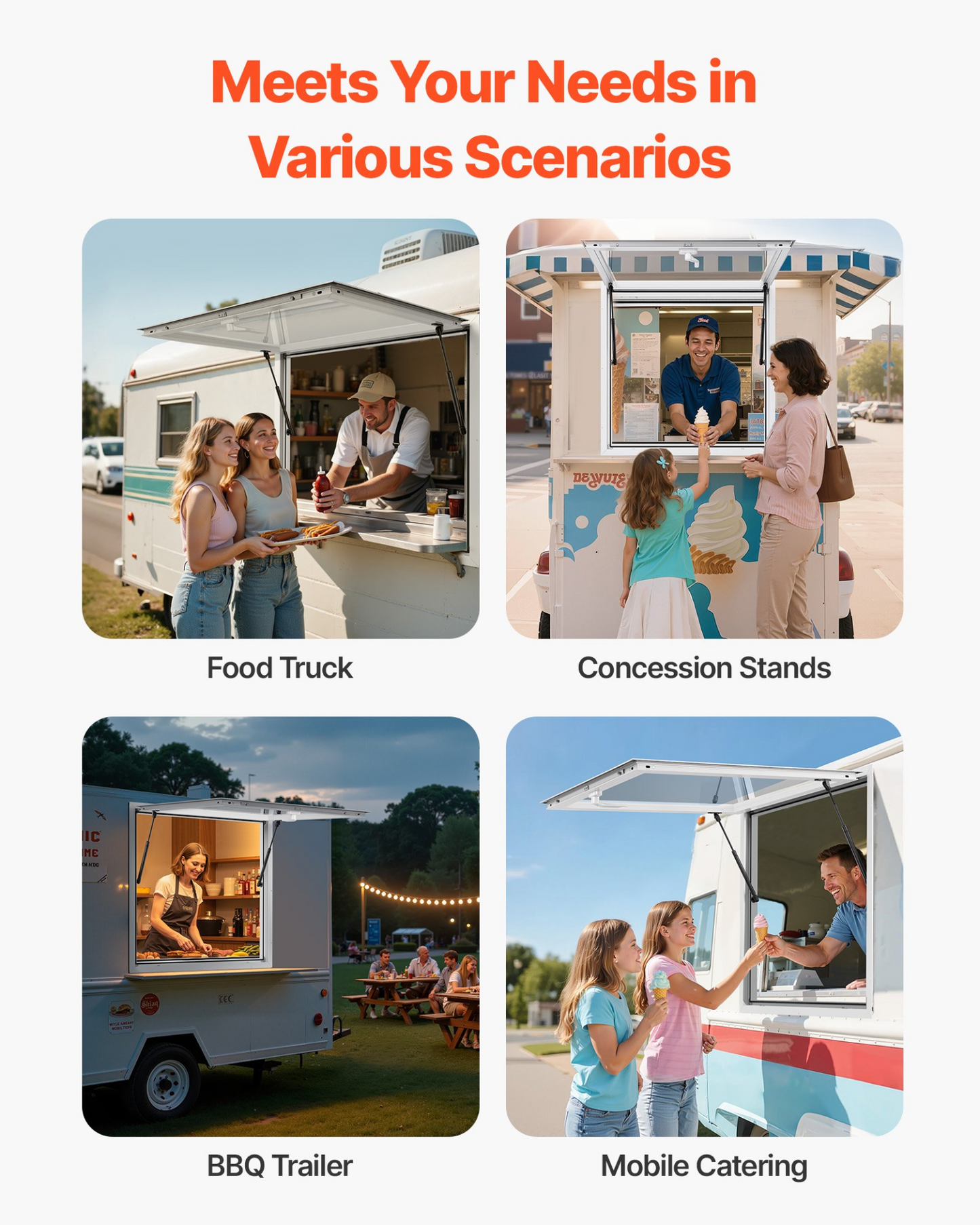 VEVOR 92x92 cm Concession Stand Serving Window Food Truck Service Awning