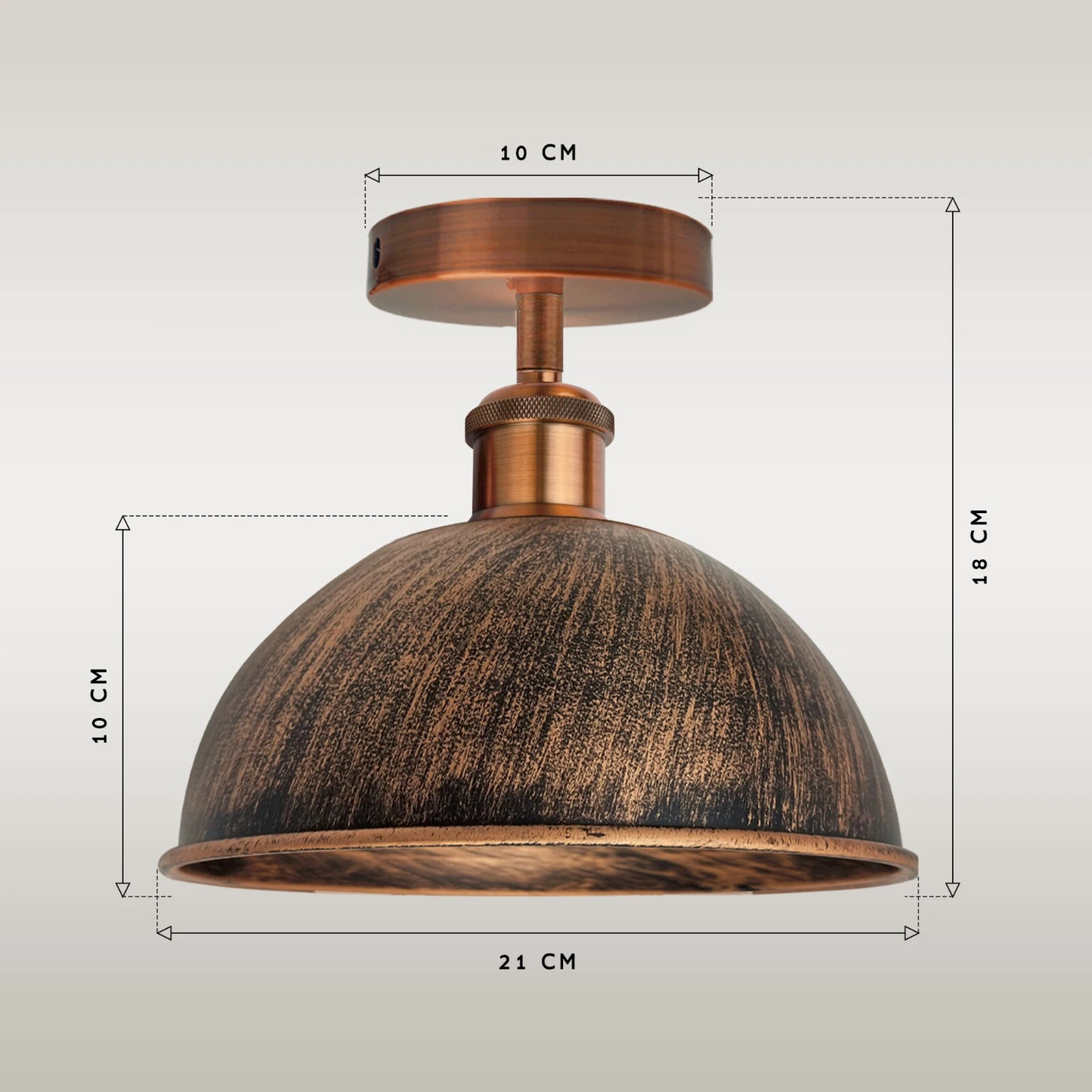 Brushed Copper Vintage Retro Flush Mount Ceiling Light ~1785