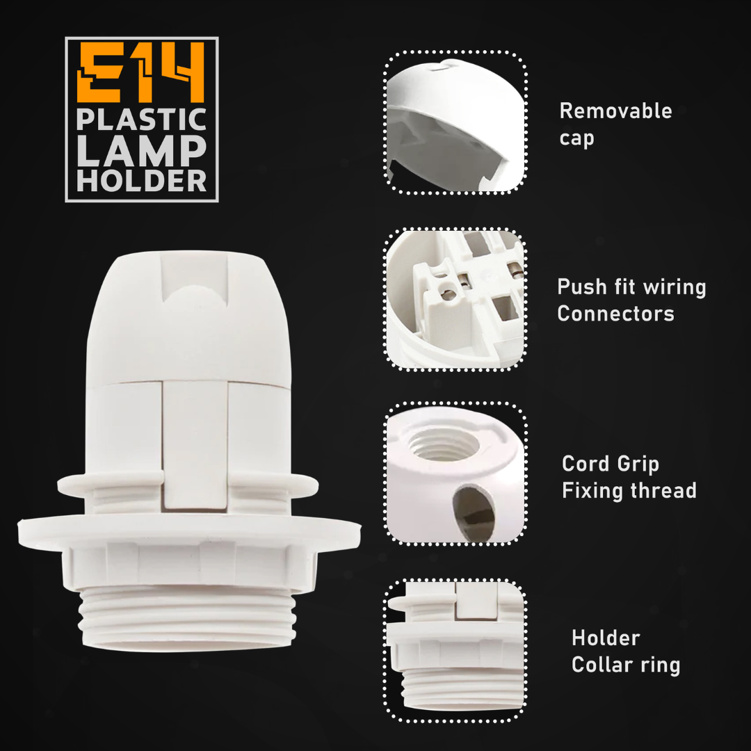 E14 Screw Lampshade Light holder Collar Ring Adaptor Bulb Holder White~1831