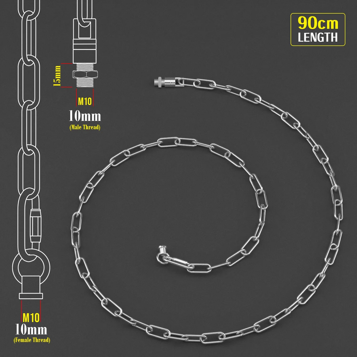 Light Chain for Ceiling Pendant lights chandeliers 38mm x 16mm - Chrome~1049