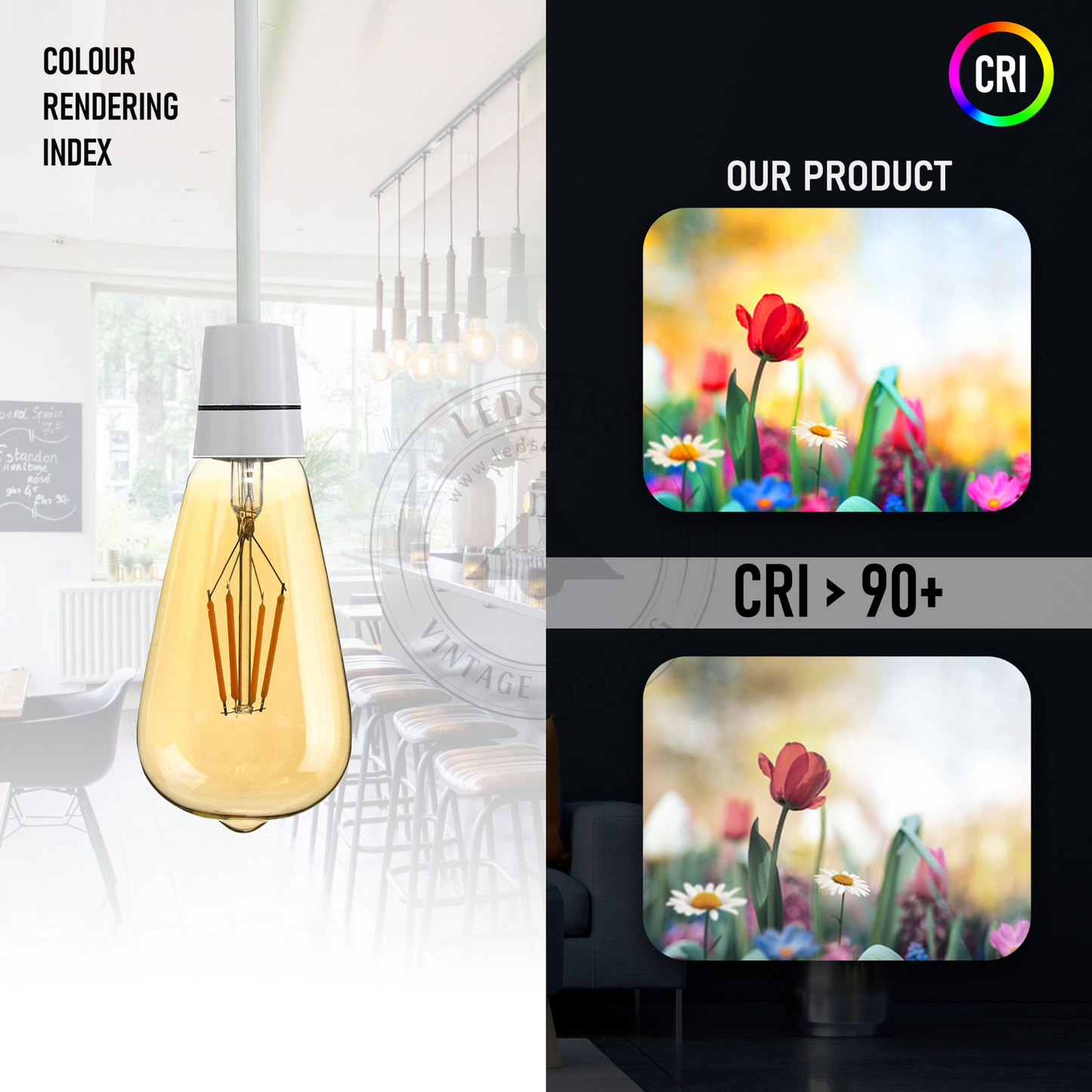 4W ST64 E27 4W Dimmable Vintage LED Retro Classic Filament Bulbs~1200