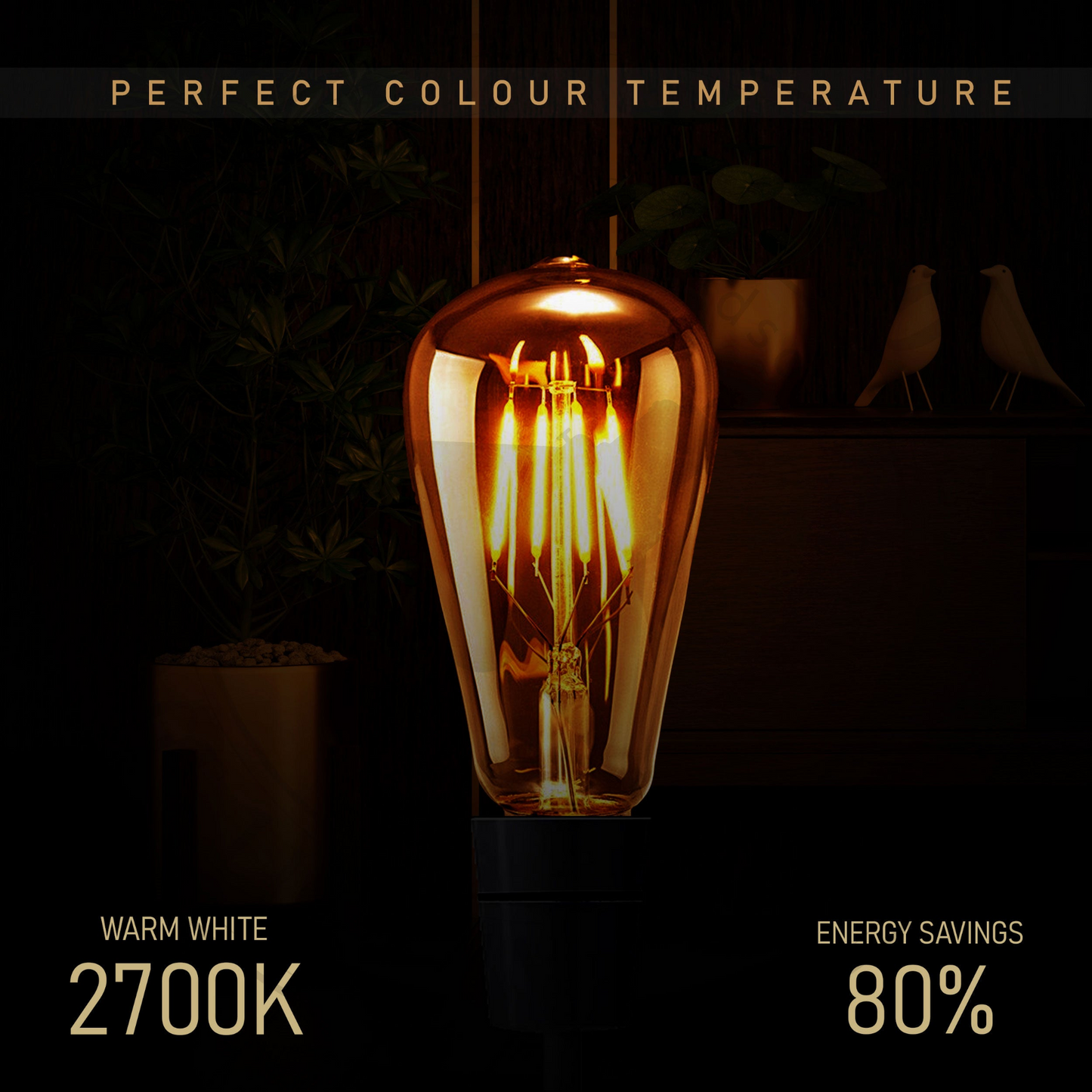 4W ST64 E27 4W Dimmable Vintage LED Retro Classic Filament Bulbs~1200