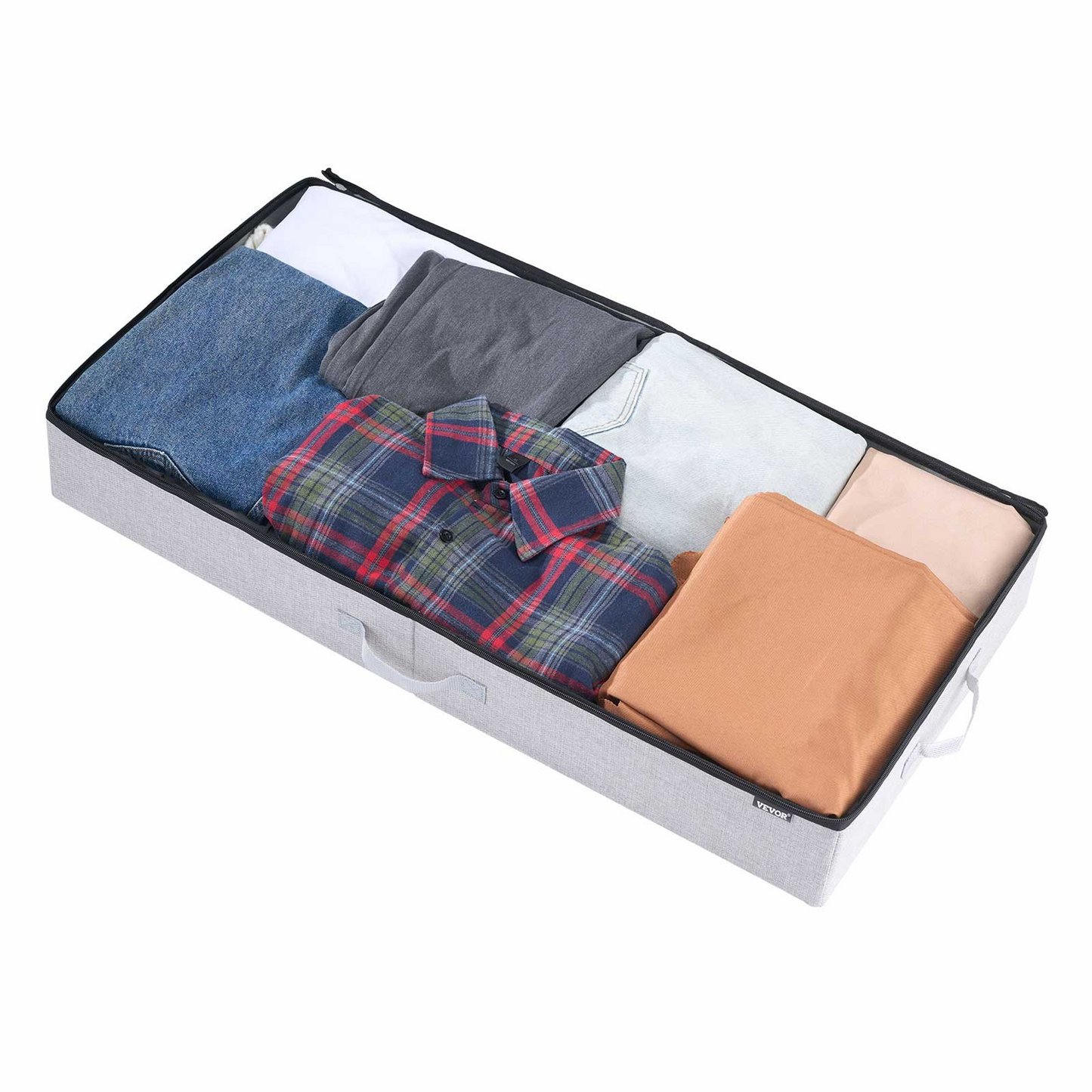 VEVOR Under Bed Storage 45L Stackable Shoe Organization Box with Clear Lid 2Pack