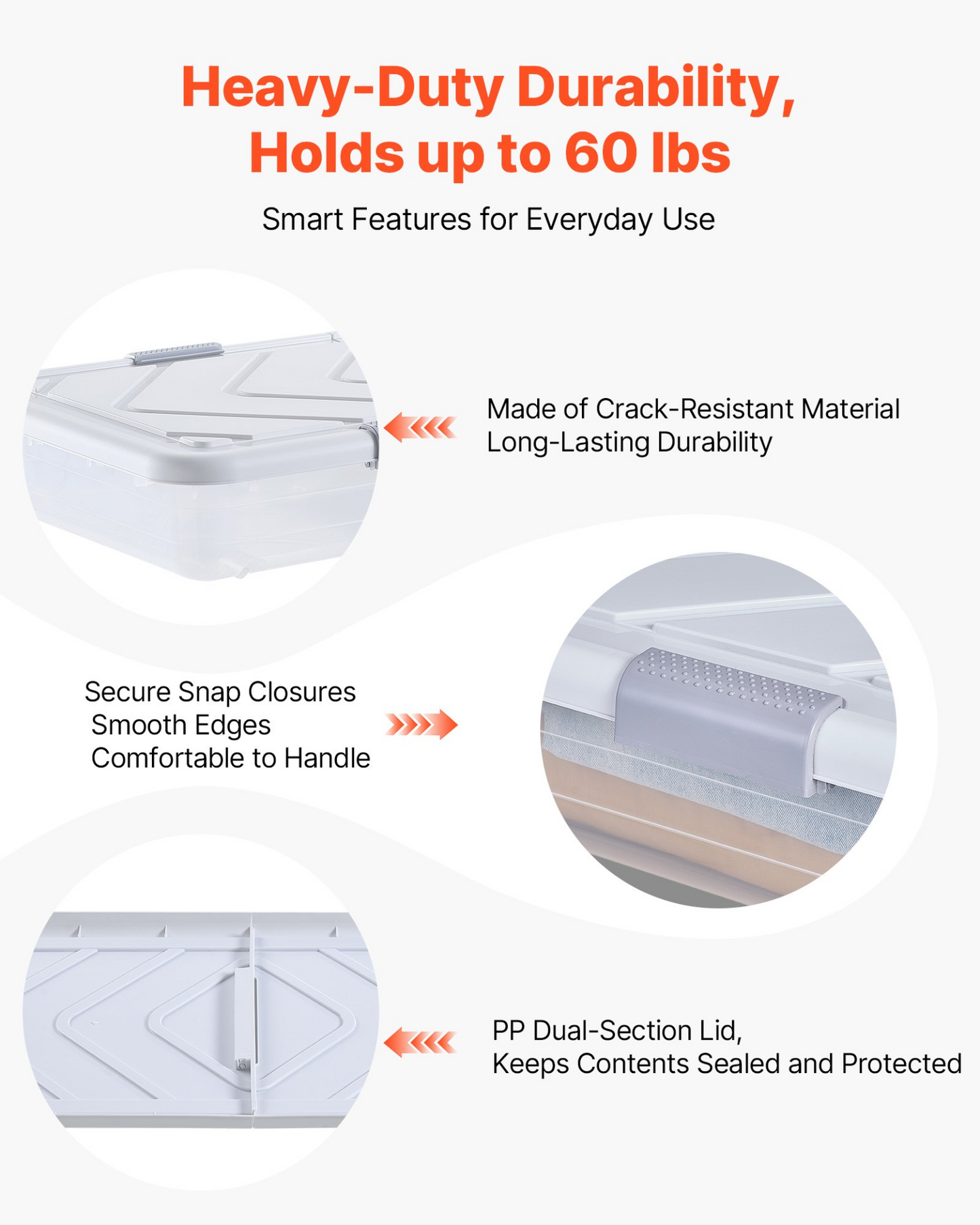 VEVOR Under Bed Storage with Wheels 31.7x15.6x6.9 In Rolling Storage Bags 4 Pack