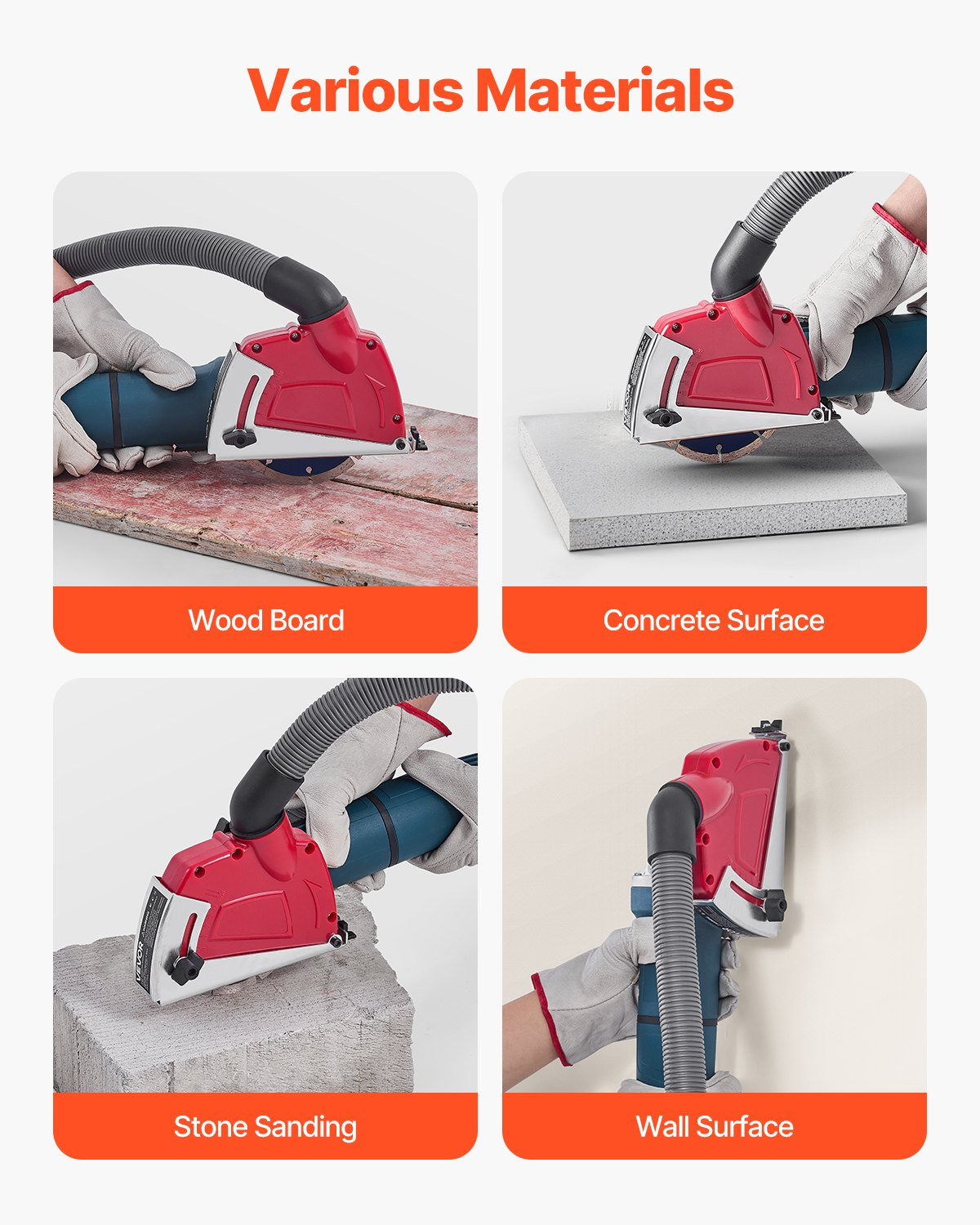 VEVOR Cutting Dust Shroud for Angle Grinders 4-5 in with 6 Clamping Washers