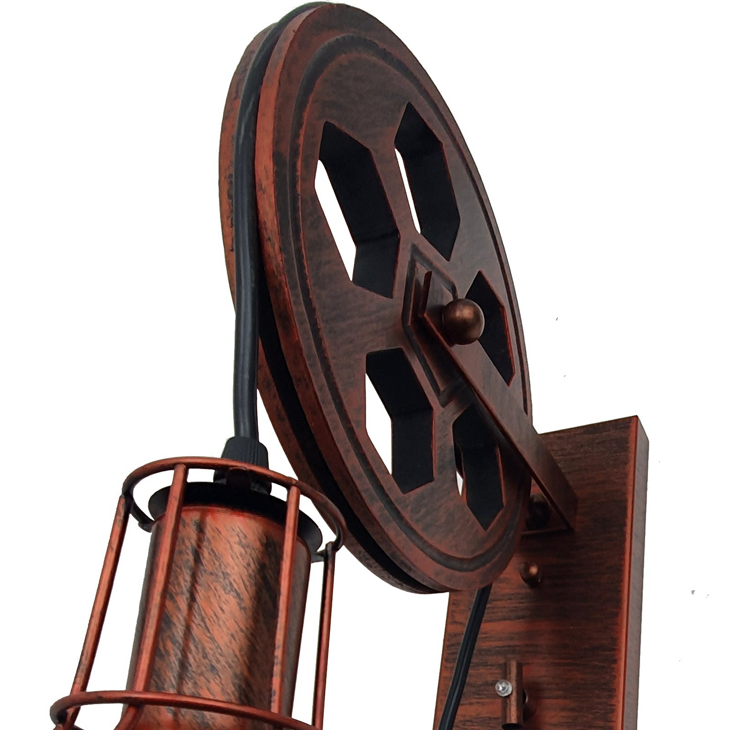 Retro Vintage Pulley Light Shade Wheel Ceiling Lifting Industrial UK~2690