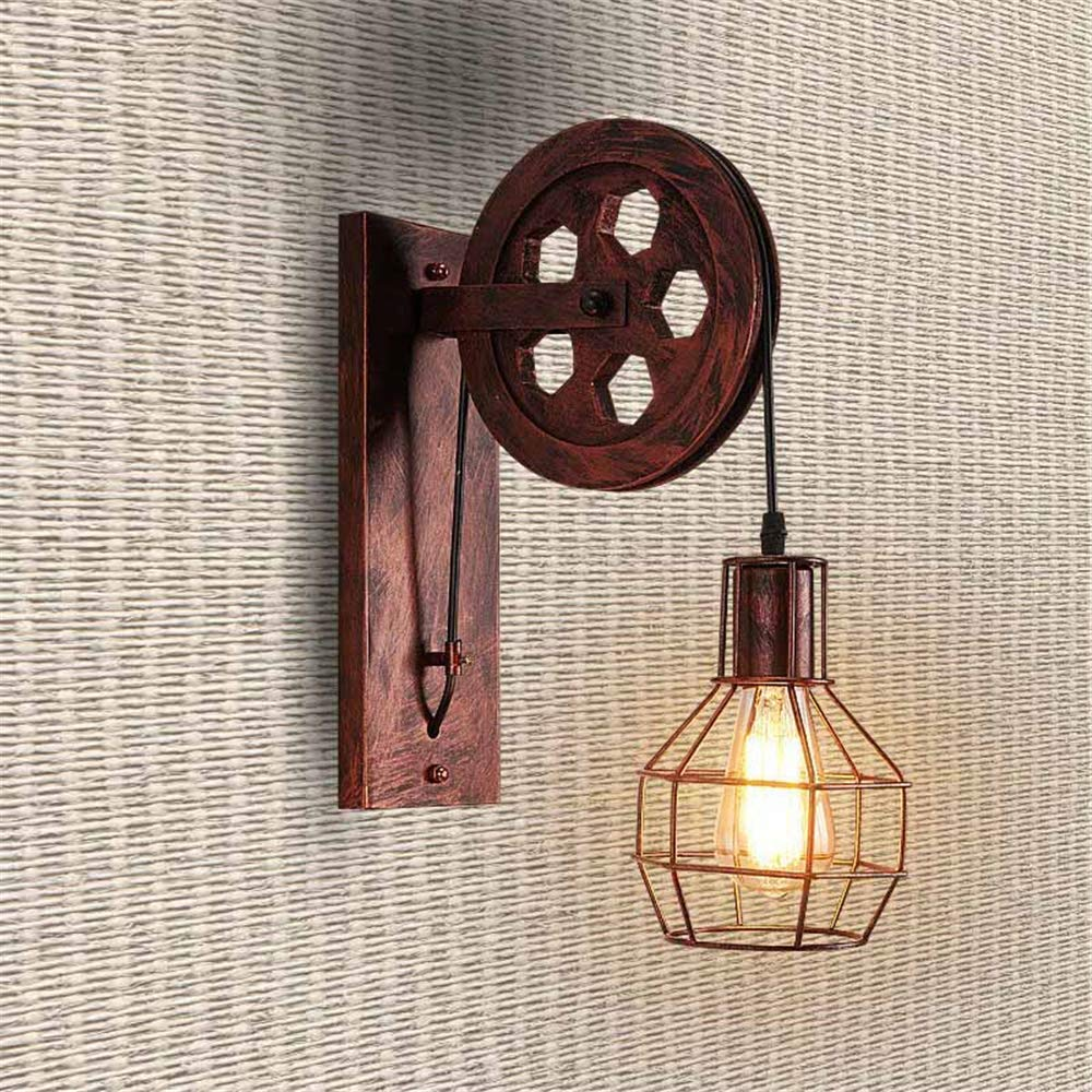 Retro Vintage Pulley Light Shade Wheel Ceiling Lifting Industrial UK~2690