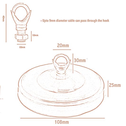 108mm Diameter Ceiling Rose Hook Plate Chandelier Light Fitting~2650