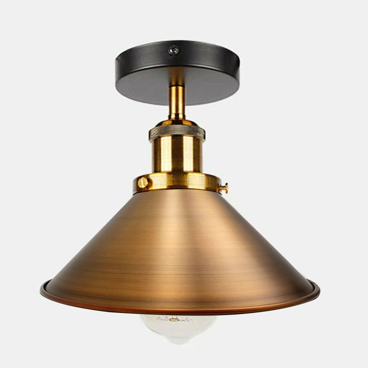 Vintage Industrial Ceiling Lights Retro Yellow Brass Shade Pendant Sconce Lamp~2598