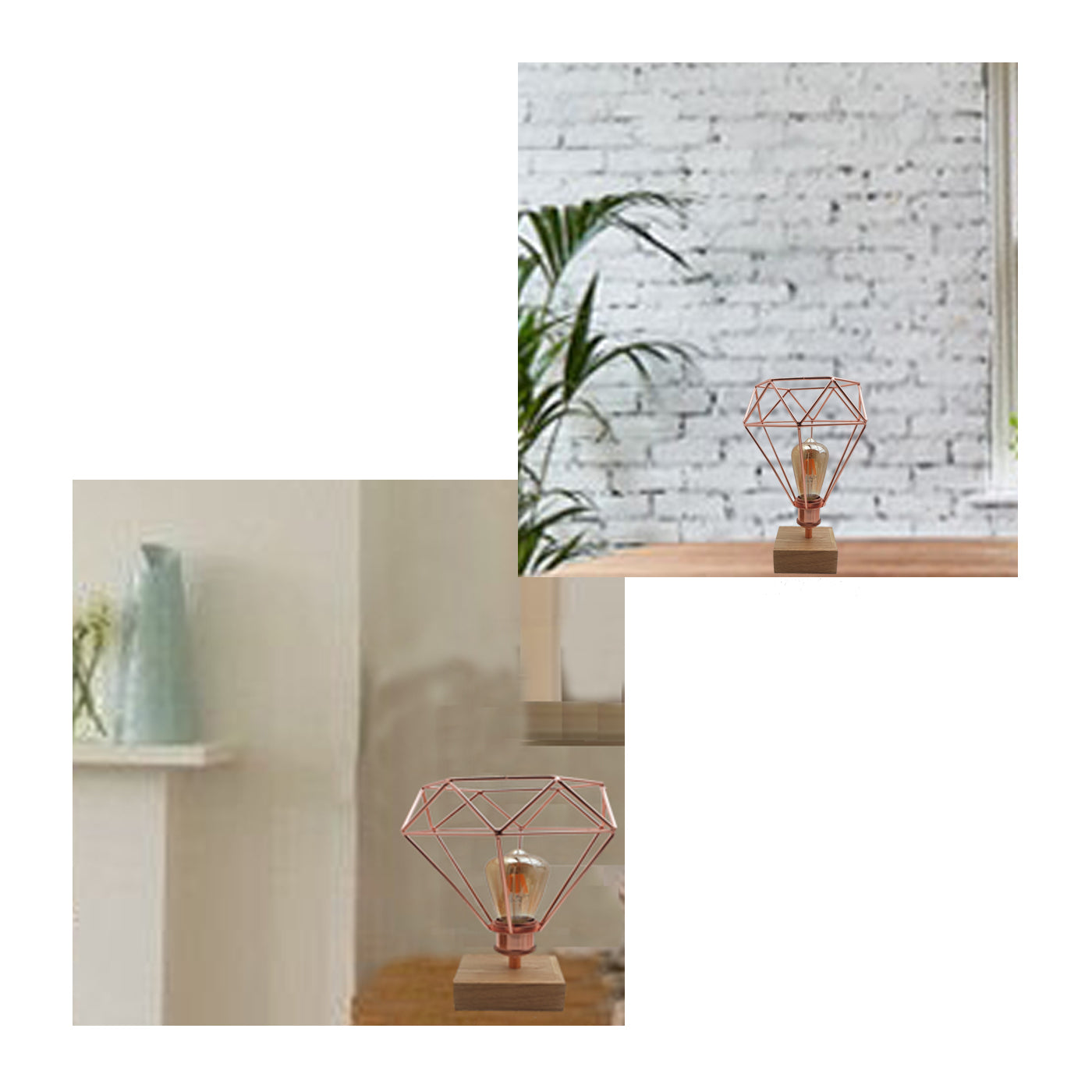 Industrial Bed Side Table Lamp Geometric wire cage Desk Lamp~2500