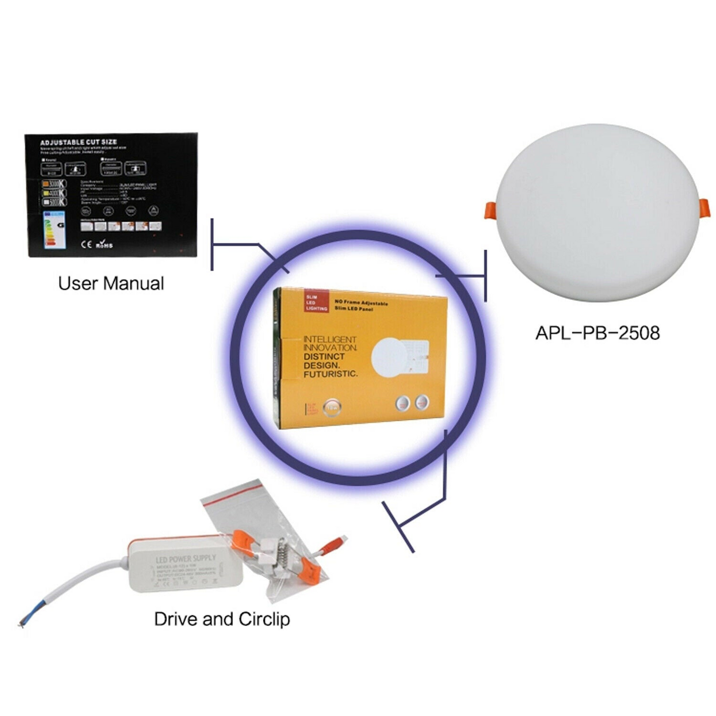 Ultra Thin LED 18 W 6000 K LED Panel Recessed Round Ceiling Spotlight Down Light~2528
