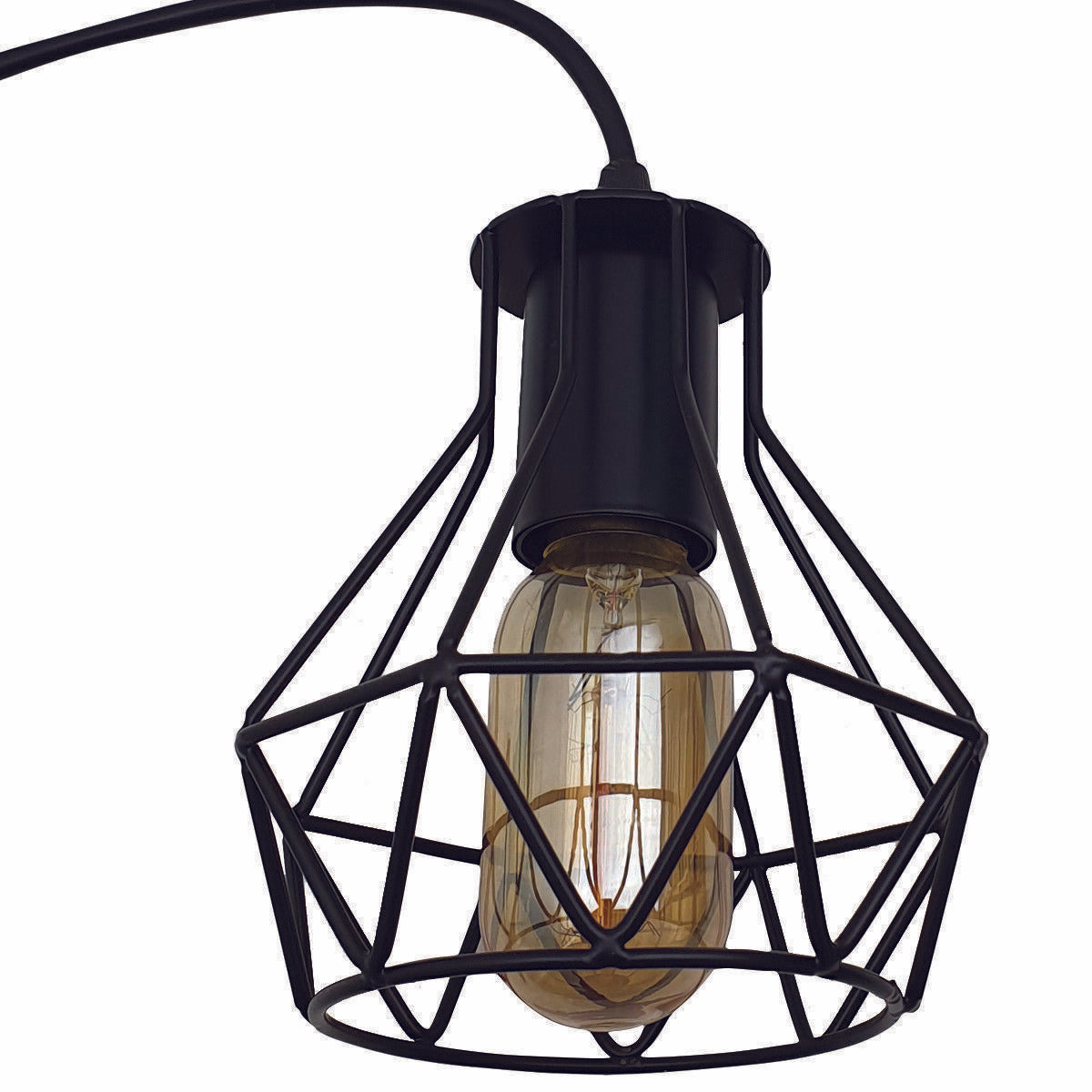 Modern Ceiling 1 Head Pendant Light Fitting Metal Black Cage~2470