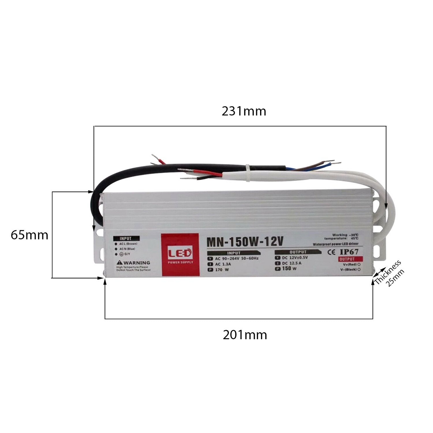 150W LED driver switch power supply transformer IP67 Ultra Slim~2100