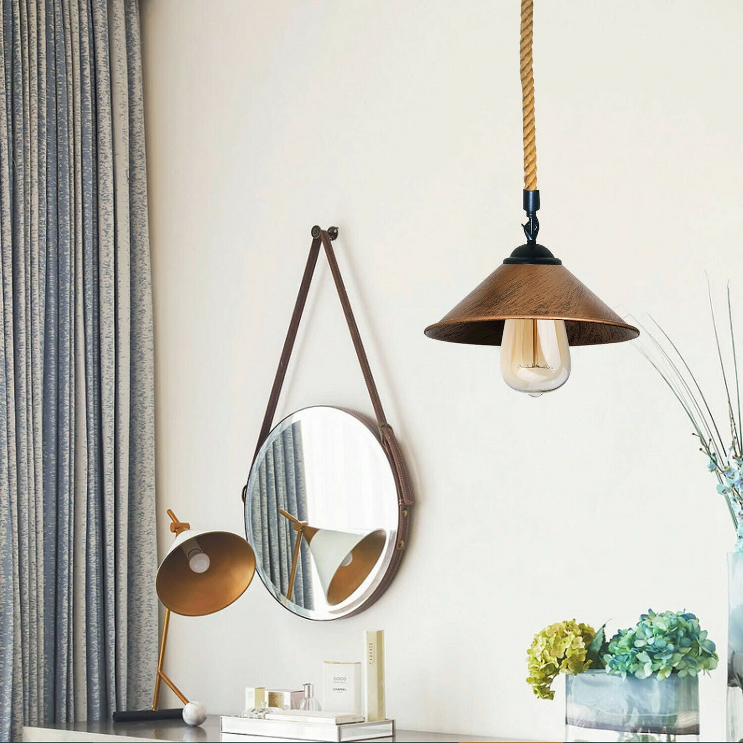 Hemp Rope Pendant Light - E27 Base~2022