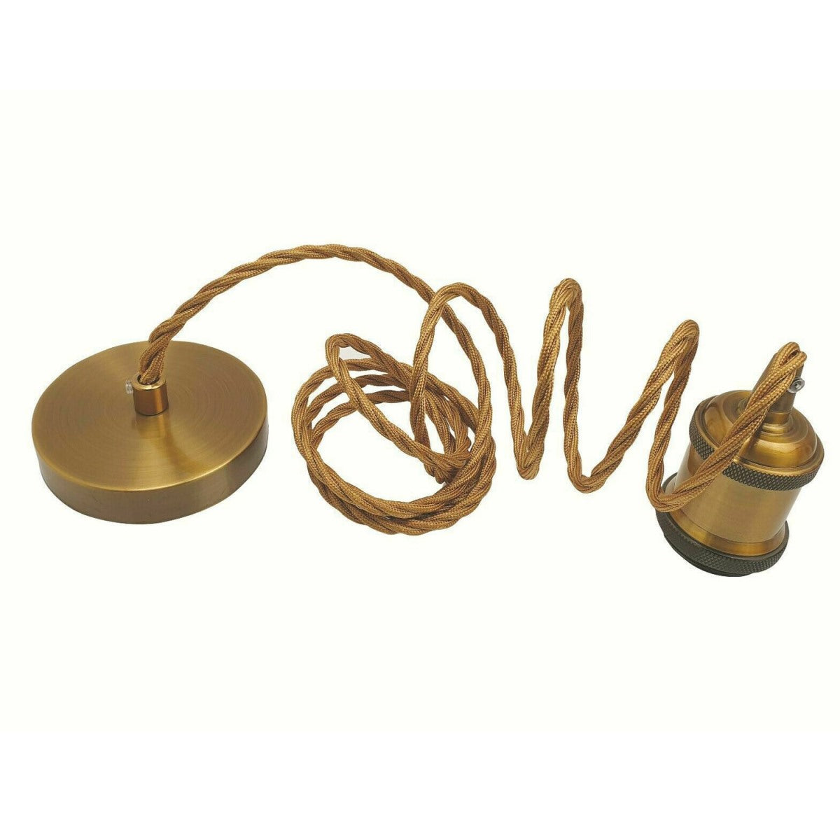 Vintage 1M Yellow Brass Ceiling hanging lamp E27 Base Pendant Light Fitting~1698