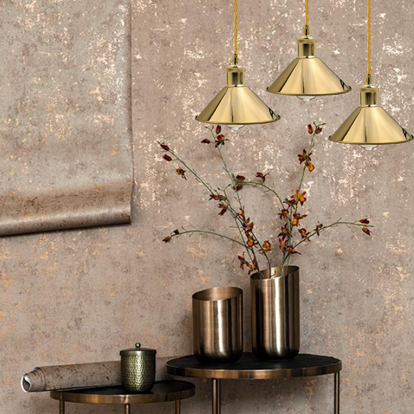 Pendant Lights In French Gold Golden Hanging Lights~1520