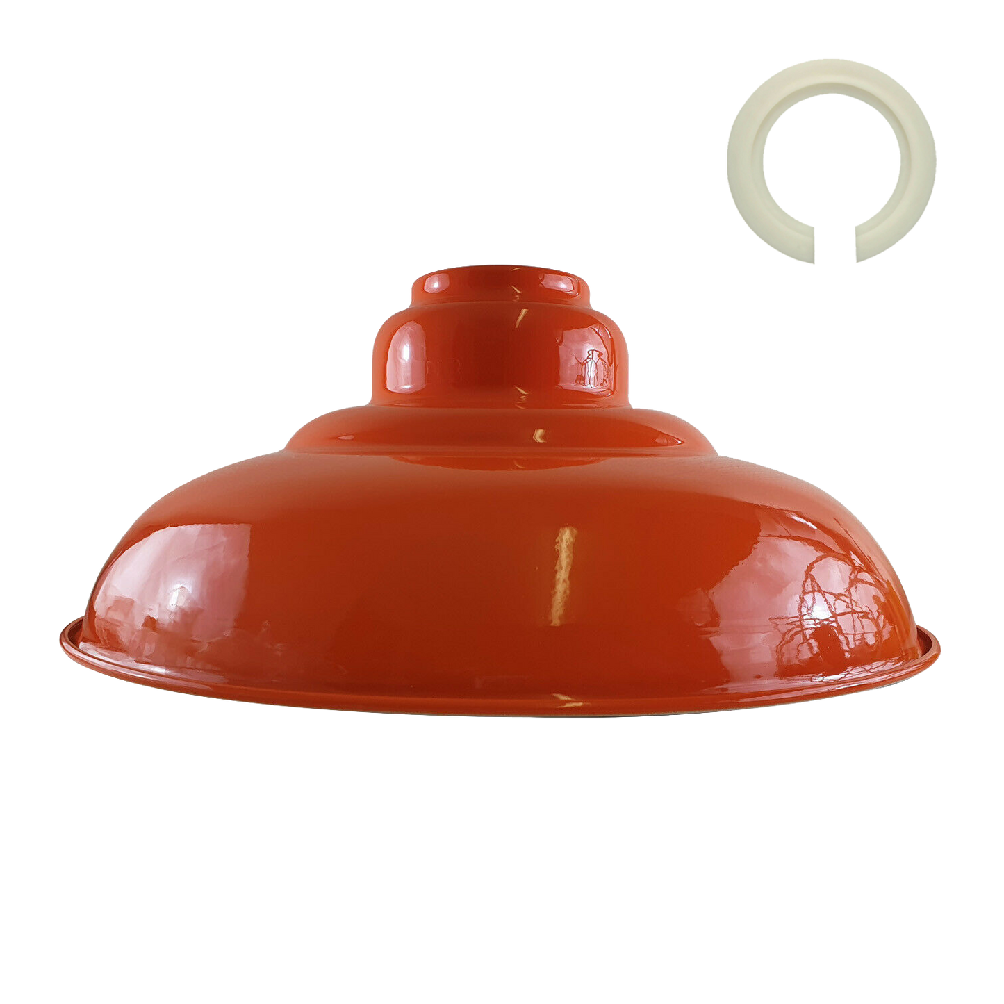 Vintage Gloss Orange Metal Light Shades – Easy Fit Retro Ceiling Pendant Lampshade~1088