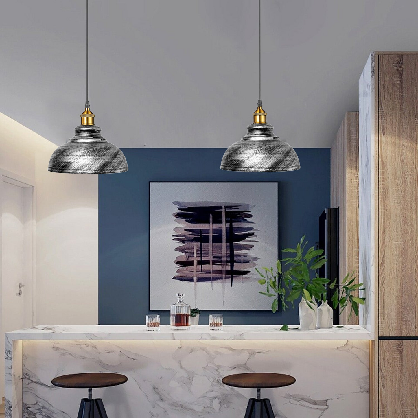 2 Pack Vintage Industrial Pendant Lights - Retro Loft Style~3569