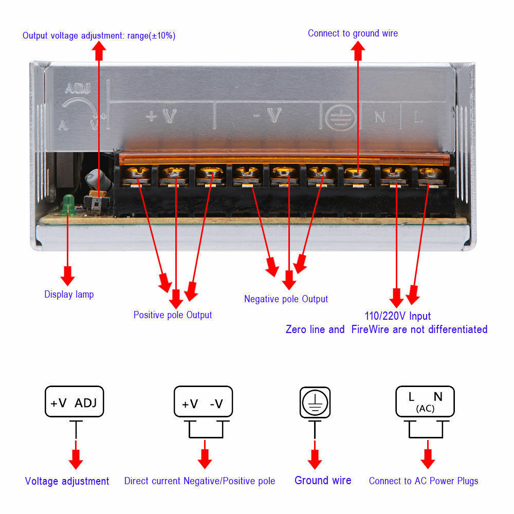 DC5V LED Driver Power Supply Transformer 240V IP20 for LED Strip,MR16 Led Transformer~3605