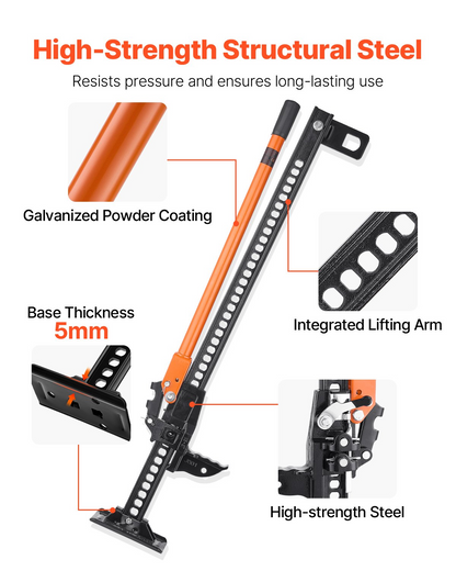 VEVOR 107.5cm Off Road Farm Jack Hoist 3.18 T High Lift Tractor Vehicle's Winch