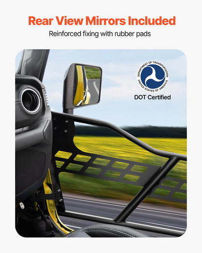 VEVOR Jeep Tube Doors, 2-Door, Hunting Style Jeep Tubular Door with Heavy-Duty Hinges & OE Latch, Jeep Doors with Rear View Mirrors, Fit for 2018-2024 Jeep Wrangler JL & 2020-2024 Jeep Gladiator JT