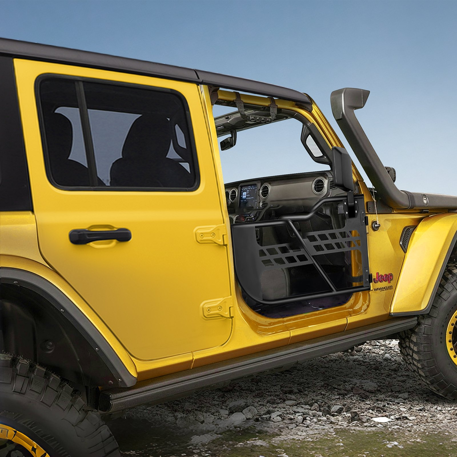 VEVOR Jeep Tube Doors, 2-Door, Hunting Style Jeep Tubular Door with Heavy-Duty Hinges & OE Latch, Jeep Doors with Rear View Mirrors, Fit for 2018-2024 Jeep Wrangler JL & 2020-2024 Jeep Gladiator JT