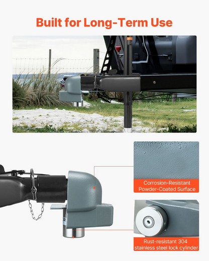 VEVOR Trailer Coupler Lock, Fits 2-5/16-Inch Cast/Bulldog Trailer Couplers, Heavy Duty Trailer Hitch Lock with 3 Keys, Corrision-resistant, Anti-Theft Coupler Ball Locks for RV, Trailer, Boat, Black