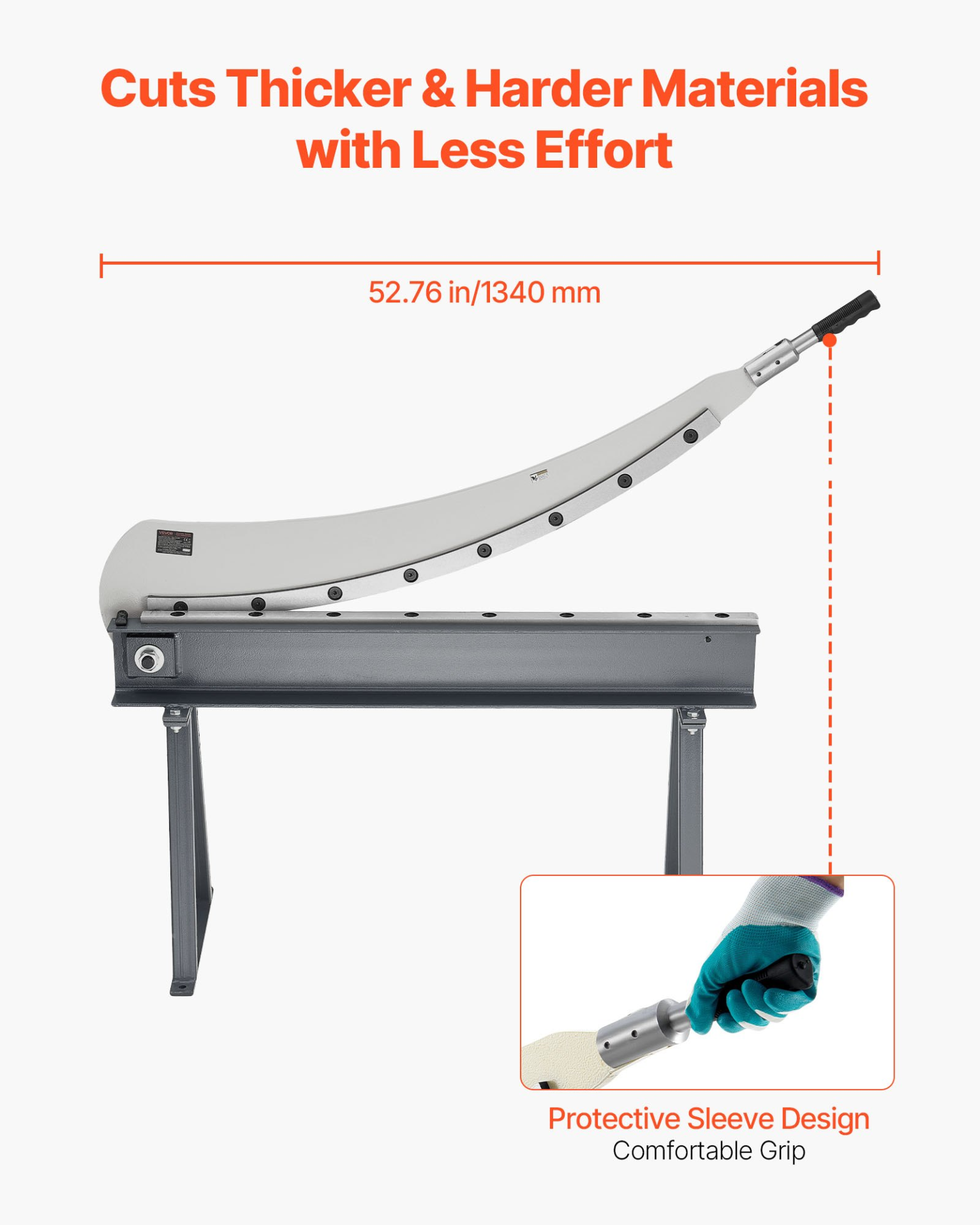 VEVOR Guillotine Shear, 1000 mm Bed Width Benchtop Cutter, Manual Hand Plate Shear for Metal Sheet Processing, with Q235 Material, High Precision, Stand, for PCB, Aluminum, Steel, Copper, Plastic