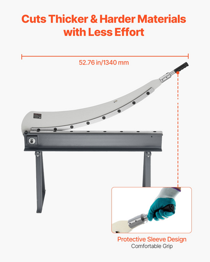 VEVOR Guillotine Shear, 1000 mm Bed Width Benchtop Cutter, Manual Hand Plate Shear for Metal Sheet Processing, with Q235 Material, High Precision, Stand, for PCB, Aluminum, Steel, Copper, Plastic