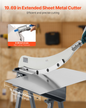 VEVOR Guillotine Shear, 500 mm Bed Width Benchtop Cutter, Manual Hand Plate Shear for Metal Sheet Processing, with Q235 Material, High Precision, Stand, for PCB, Aluminum, Steel, Copper, Plastic
