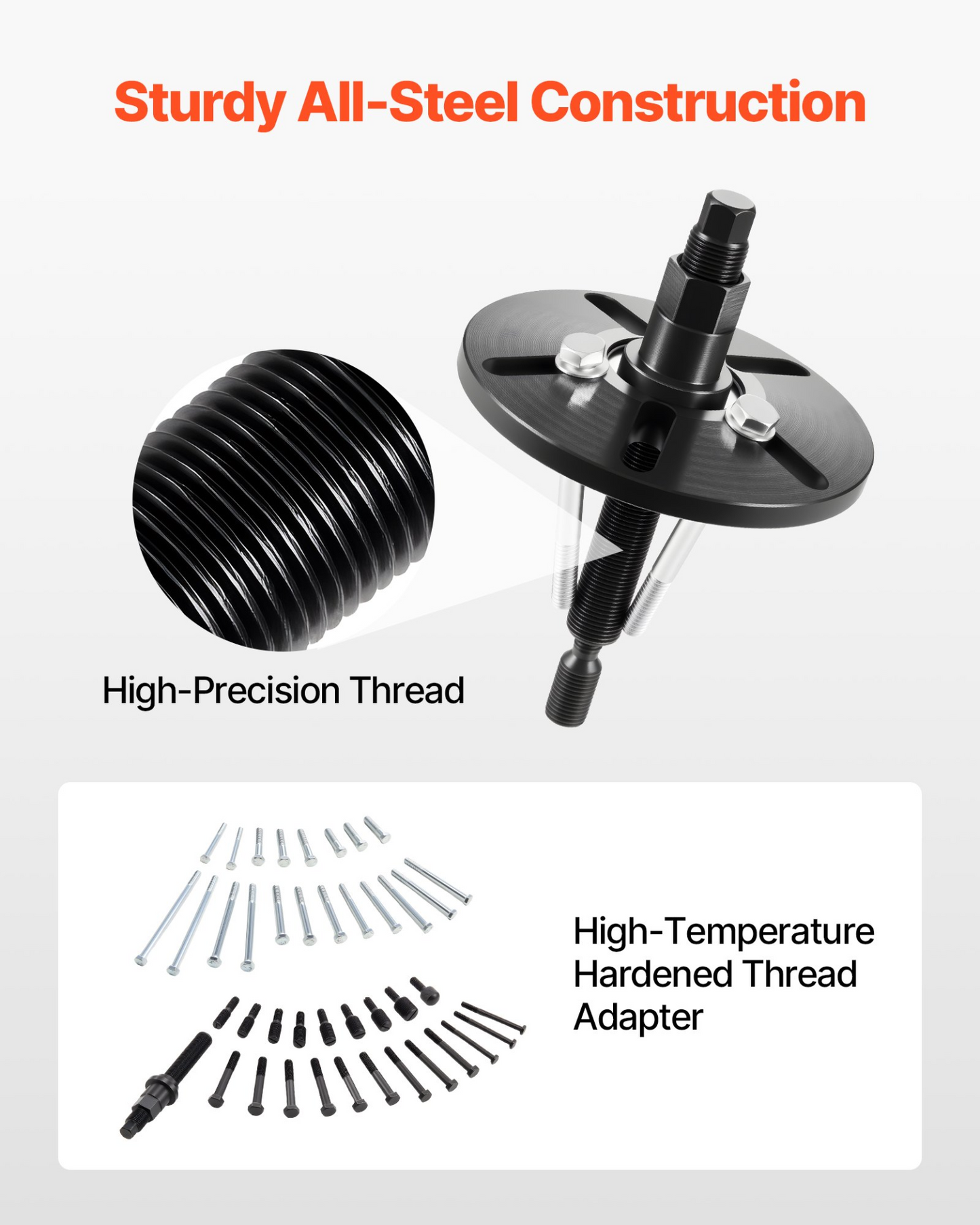 VEVOR Harmonic Balancer Puller Removal & Install Tool Kit, All-Steel Harmonic Balancer Installer Set Tool Kit for Removing and Installing of Balancers, Flywheels, Crankshaft Pulleys, Steering Wheels