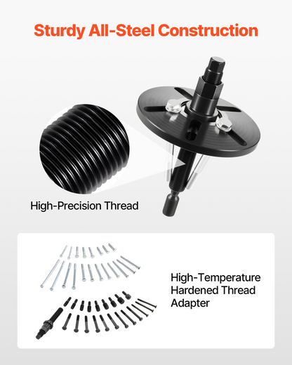 VEVOR Harmonic Balancer Puller Removal & Install Tool Kit, All-Steel Harmonic Balancer Installer Set Tool Kit for Removing and Installing of Balancers, Flywheels, Crankshaft Pulleys, Steering Wheels