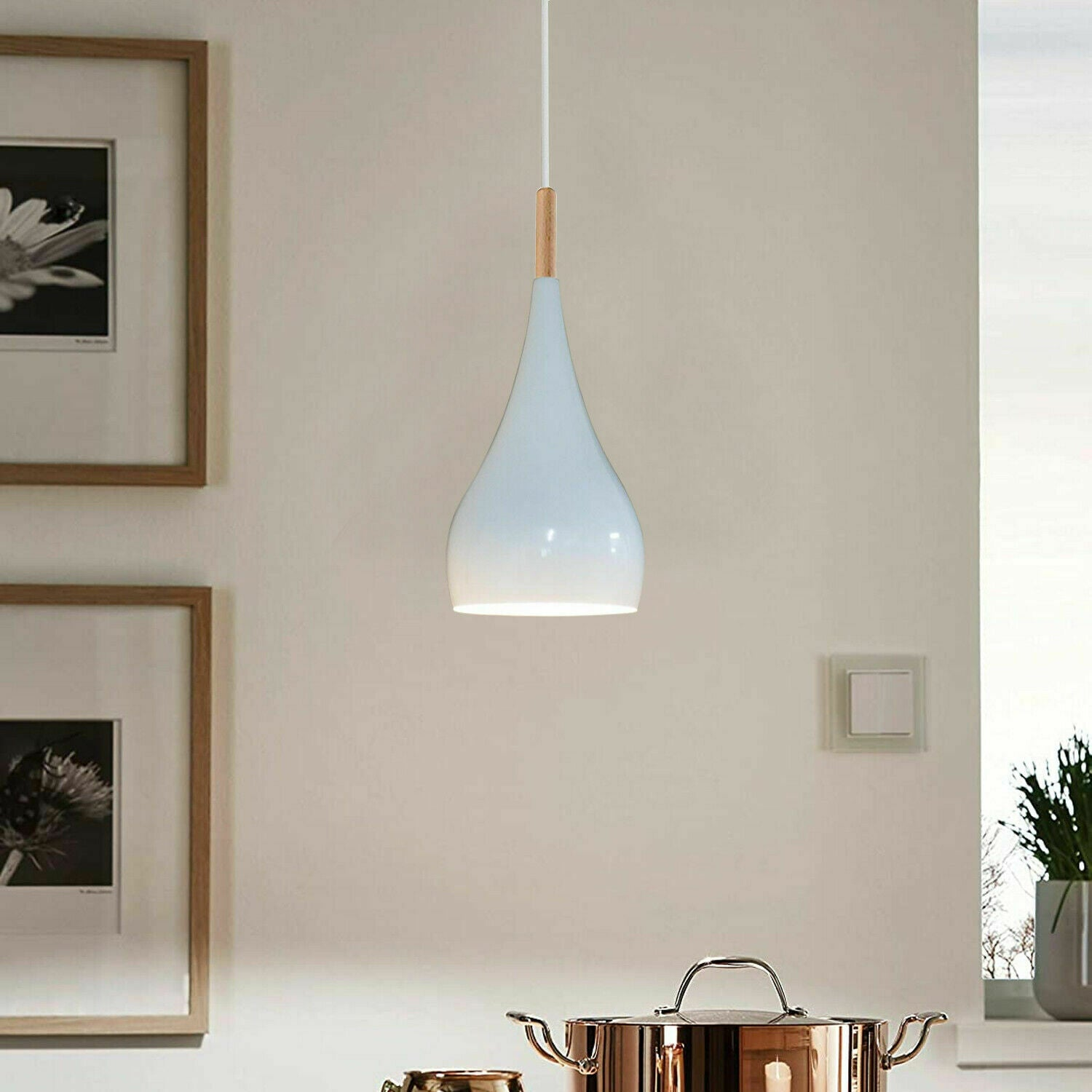 White colour Retro Style Metal Ceiling Hanging Pendant Light Shade Modern Design~1648
