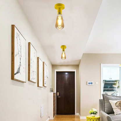 Yellow Flush Ceiling Light Fitting Light Holder ~1685
