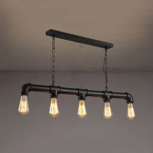 Waterpipe Ceiling Light 5 Light Chandelier Black~2110