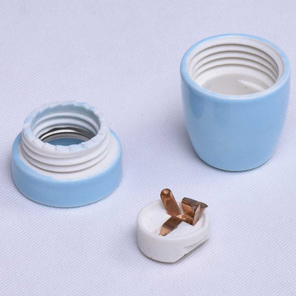 Vintage E27 Blue Bulb Holder Industrial Retro Edison Porcelain Lamp Light Fitting~2979