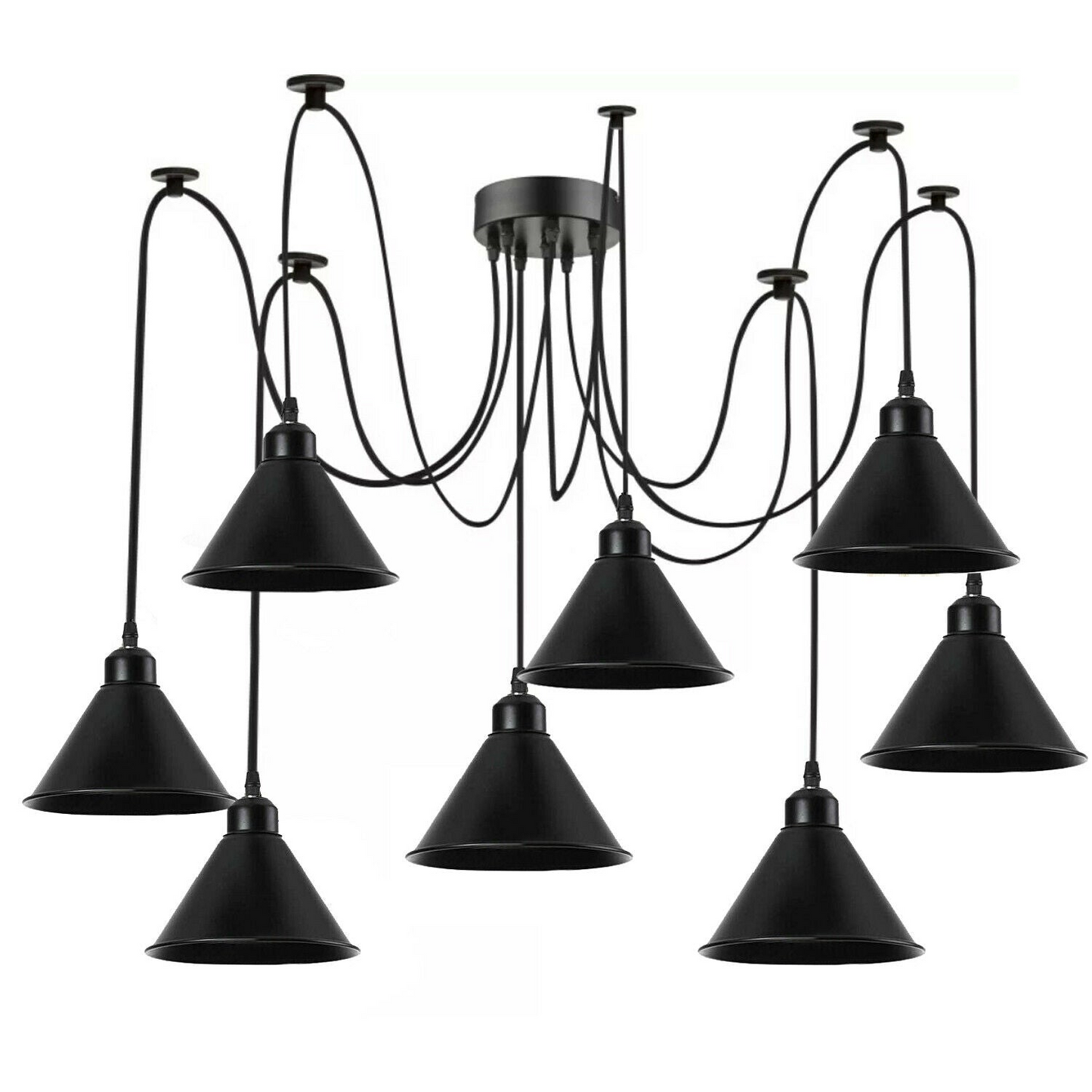 Multi Outlet 8 Way Ceiling Pendant Light For 2m PVC Cable~1571