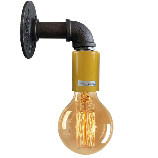 Yellow Water Pipe Wall Lamp Industrial style single wall light fitting~1526