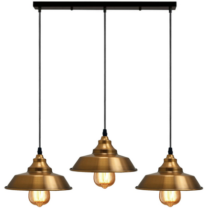 Yellow Brass Multi outlet Pendant Lampshade~1984