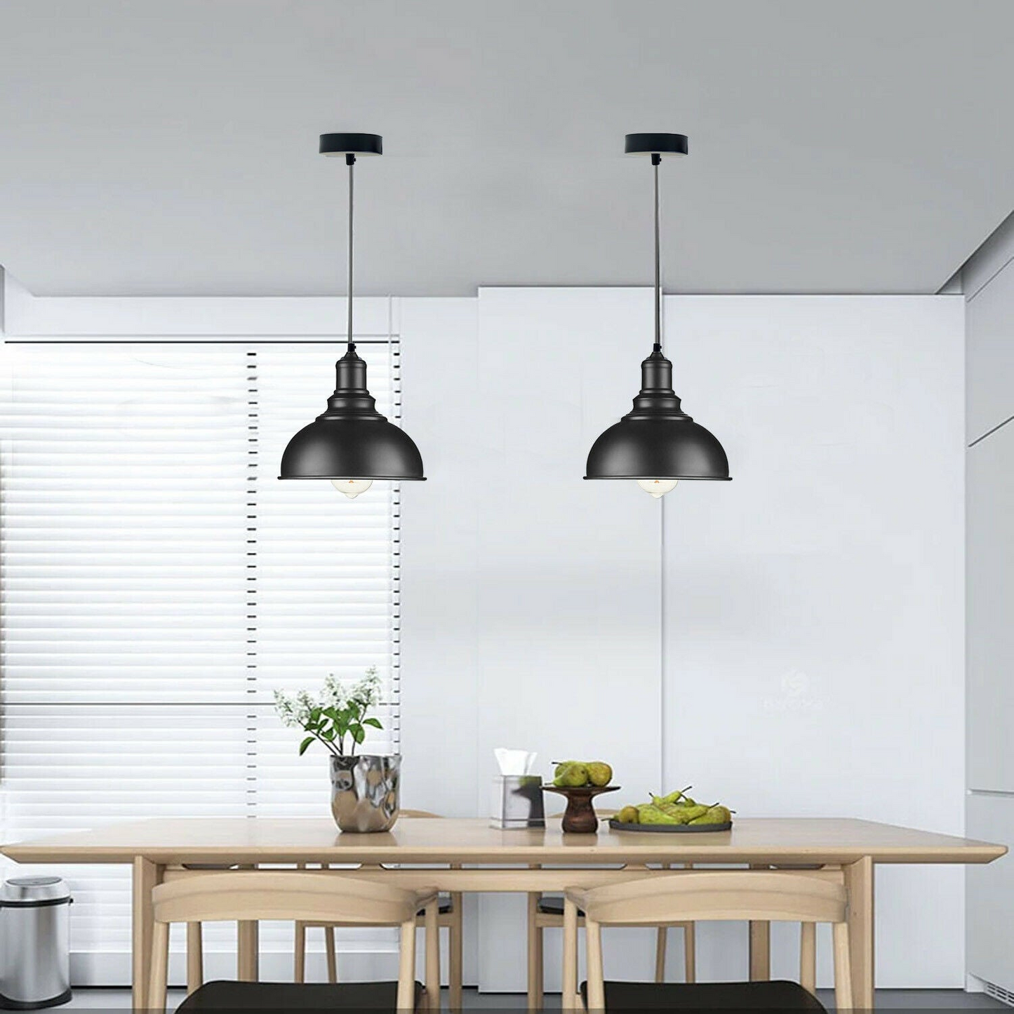 Modern Black Ceiling Light Shade Pendant Metal Dome Lamp Light~1853