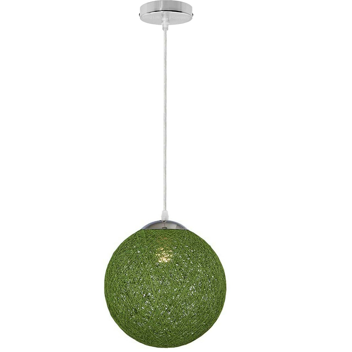 Green Wicker Rattan Lampshade Ceiling Sepak Takraw Pendant Lamp~1810