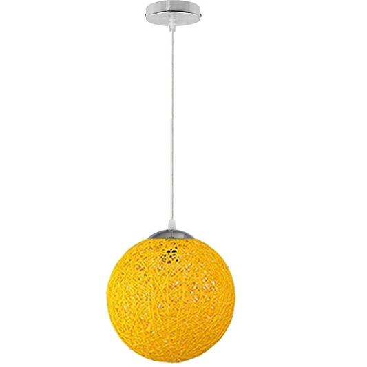 Yellow Modern Lattice Wicker Rattan Globe Ball Style Ceiling Pendant Light Lampshade~1813