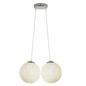 White Rattan Wicker Woven Ball Globe Pendant Lampshade Two Outlet~1819