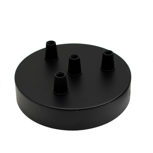 LEDSone industrial Vintage 4 Outlet Black Metal Ceiling Rose 120x25mm~2780