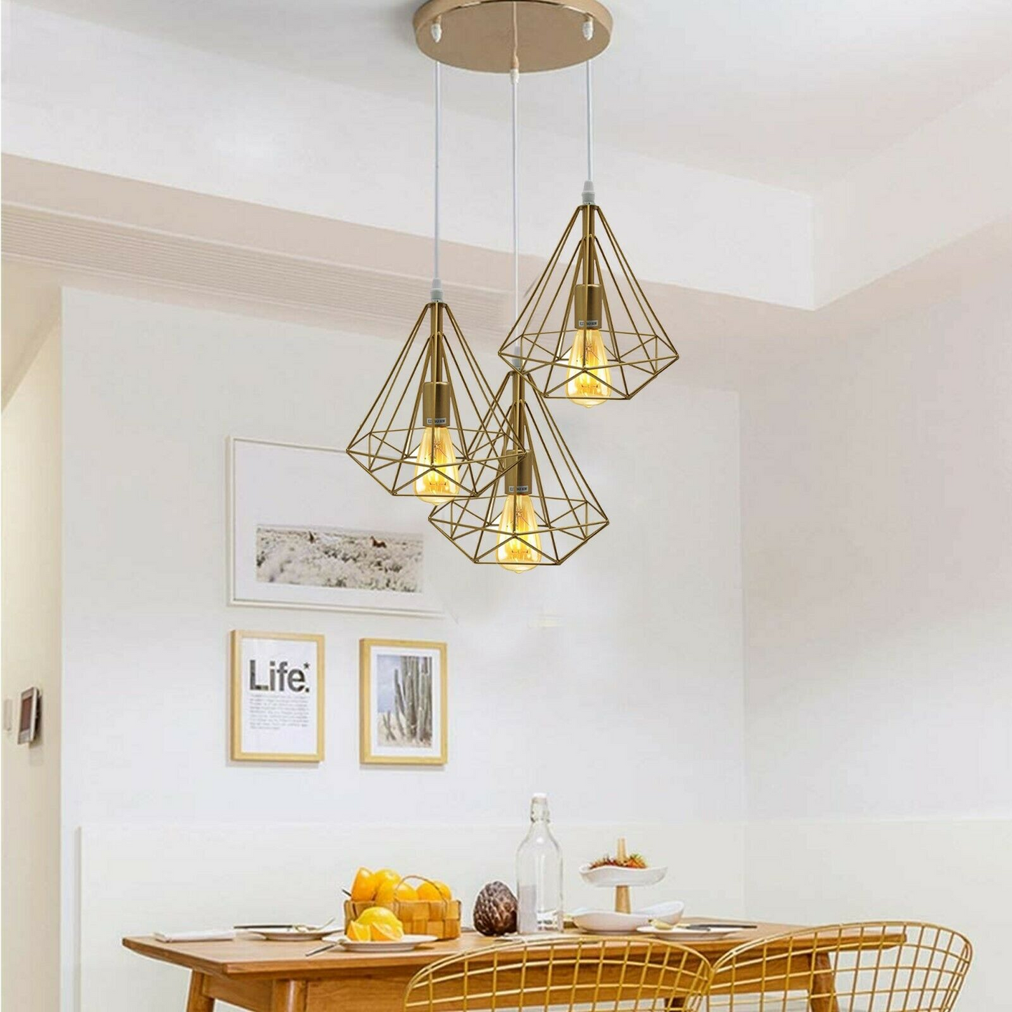 Modern Vintage Industrial Retro Loft 3 Head Ceiling Pendant Lamp Shade~2342
